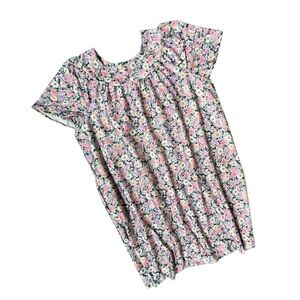 Vintage Floral Print Women's Pajama Dress